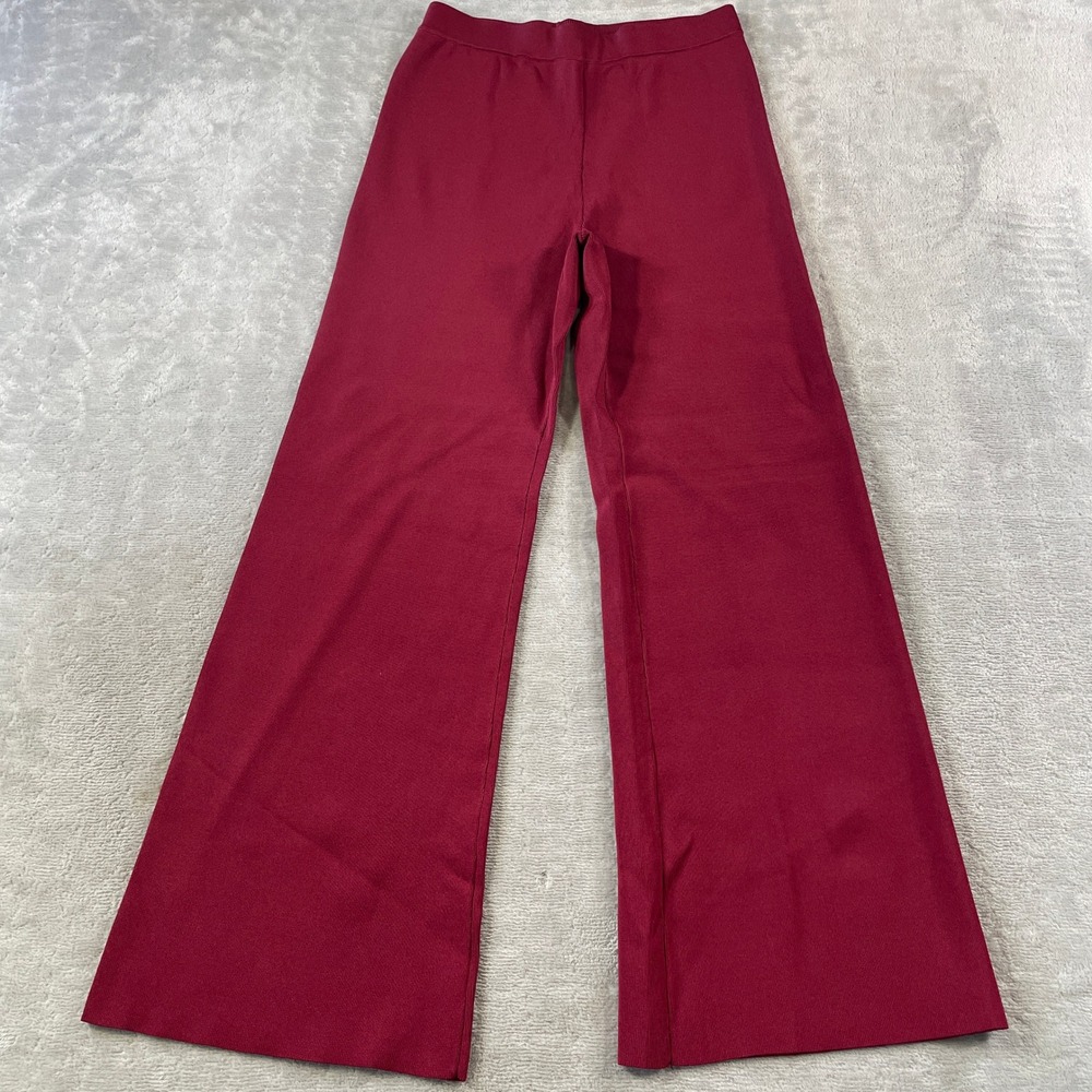 Intimately Free People Pants Wide Leg Flare Women Medium Red Ribbed Knit Preppy